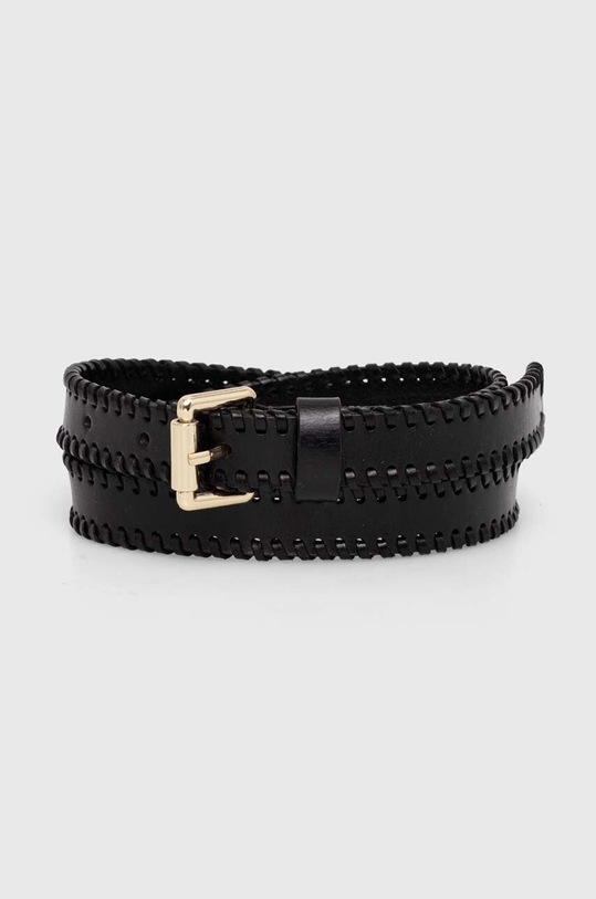 Δερμάτινη ζώνη Lovechild μαύρο 9904197