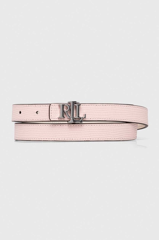 Lauren Ralph Lauren pasek skórzany dwustronny różowy 412935629