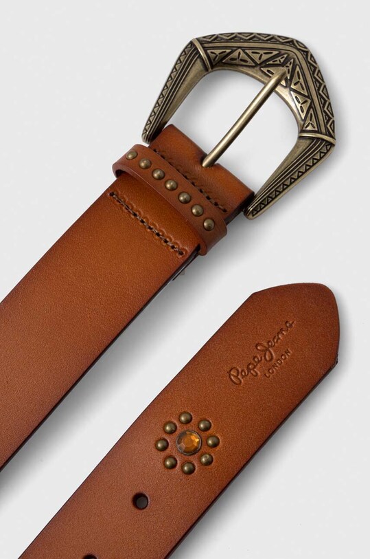Pepe Jeans pasek skórzany BLANCA BELT PL020845 brązowy SS24