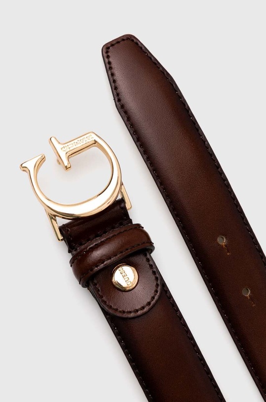 Δερμάτινη ζώνη Guess BW9118.P4230 καφέ SS25