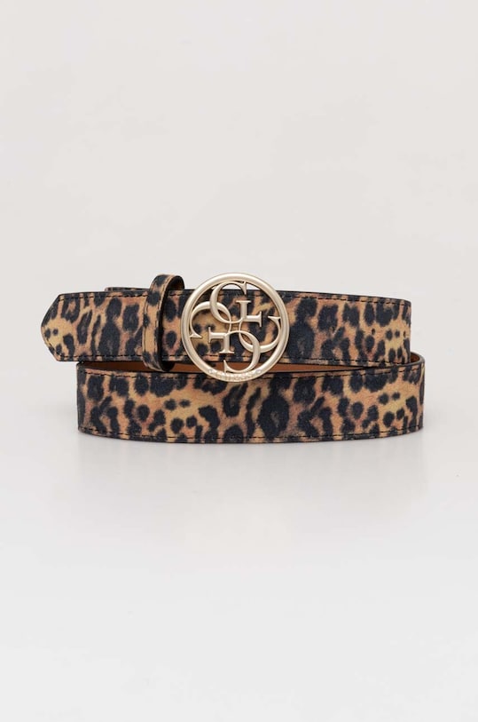 Ремінь Guess імітація лицьової шкіри коричневий W4GZ22.WG750