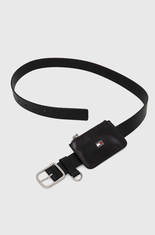 Tommy Jeans pasek skórzany AW0AW15964 czarny SS24