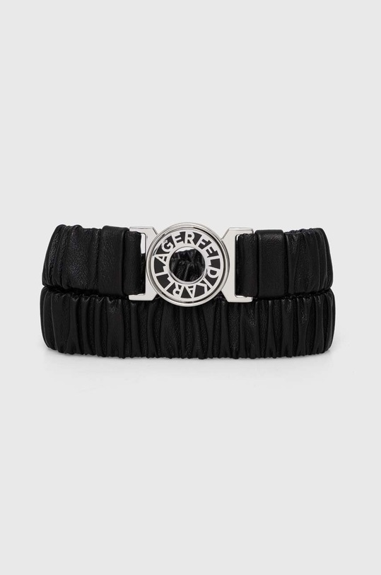 Δερμάτινη ζώνη Karl Lagerfeld μαύρο 241W3103