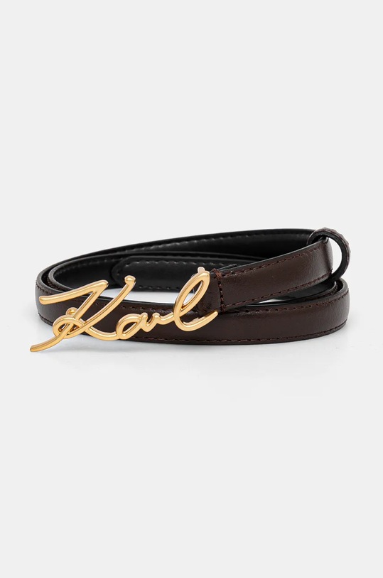 Δερμάτινη ζώνη Karl Lagerfeld Planet friendly καφέ 241W3105
