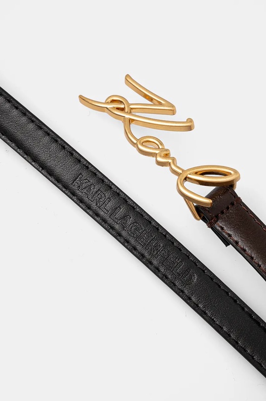 Δερμάτινη ζώνη Karl Lagerfeld 241W3105 καφέ AW24