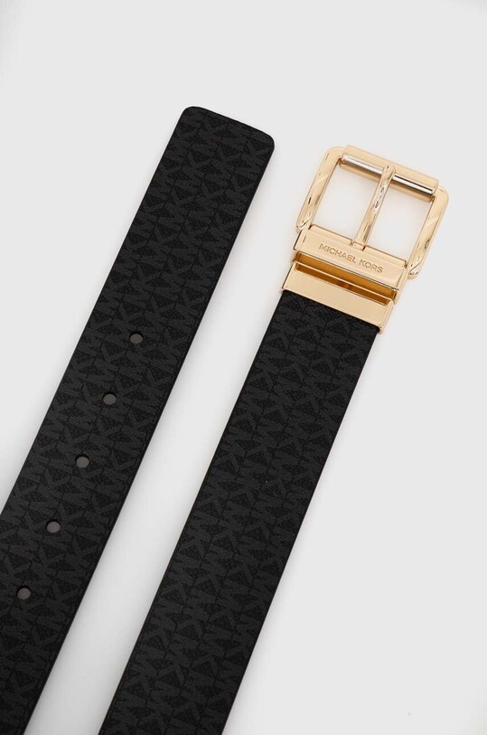 Двосторонній шкіряний ремінь MICHAEL Michael Kors 559030 чорний AW24