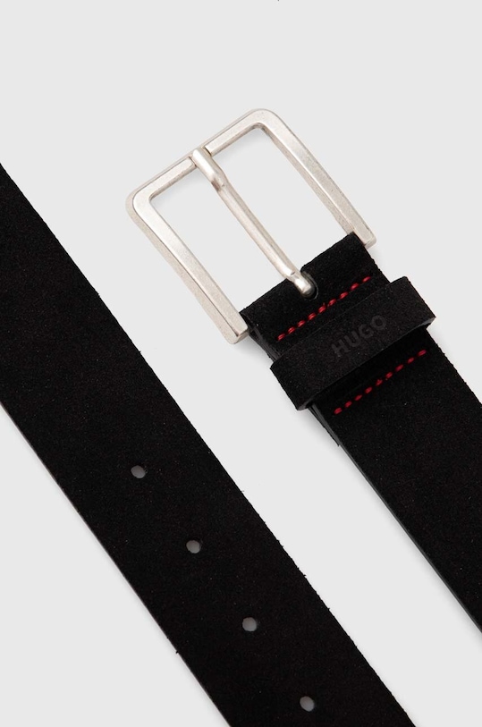 HUGO pasek skórzany 50512843 czarny SS25