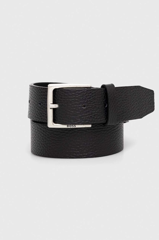 Kožený pásek BOSS černá 50512758