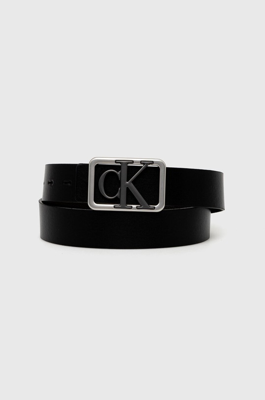 Obojstranný opasok Calvin Klein Jeans imitácia kože čierna K50K511519