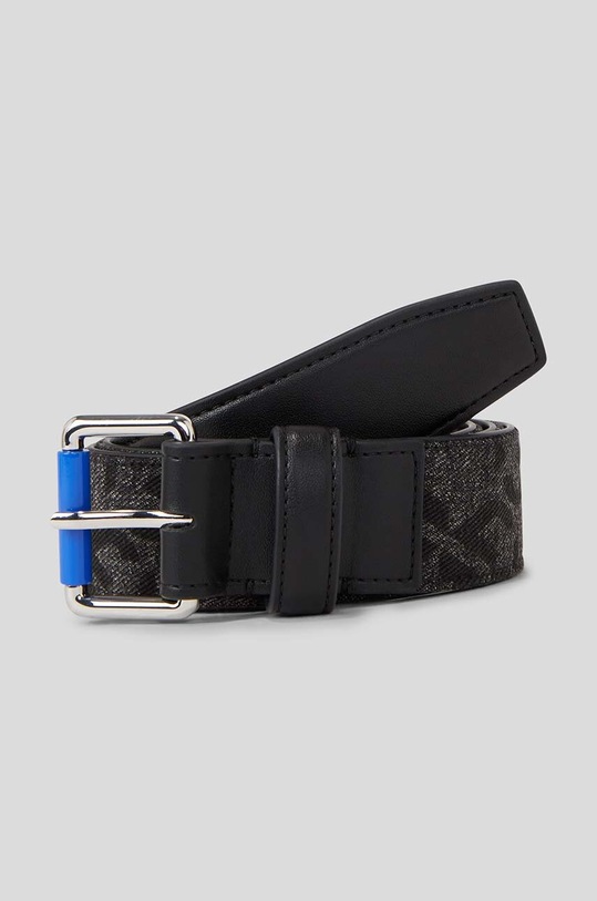 Ремінь Karl Lagerfeld Jeans імітація лицьової шкіри чорний 240D3102