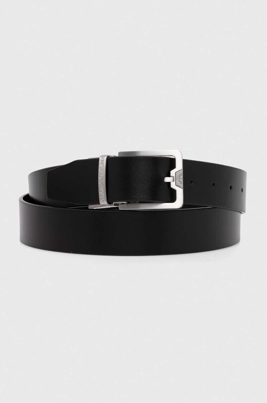 Emporio Armani curea de piele cu doua fete Y4S502.Y221E.NOS negru SS24