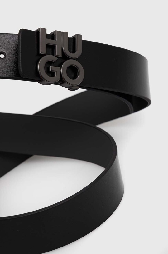HUGO pasek skórzany 50512779 czarny AW24