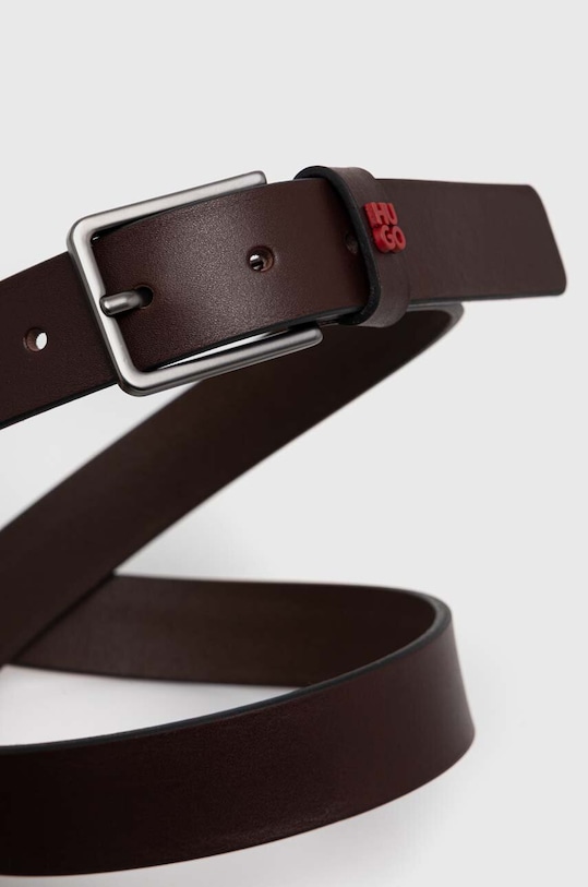 Kožený pásek HUGO 50512737 hnědá SS24