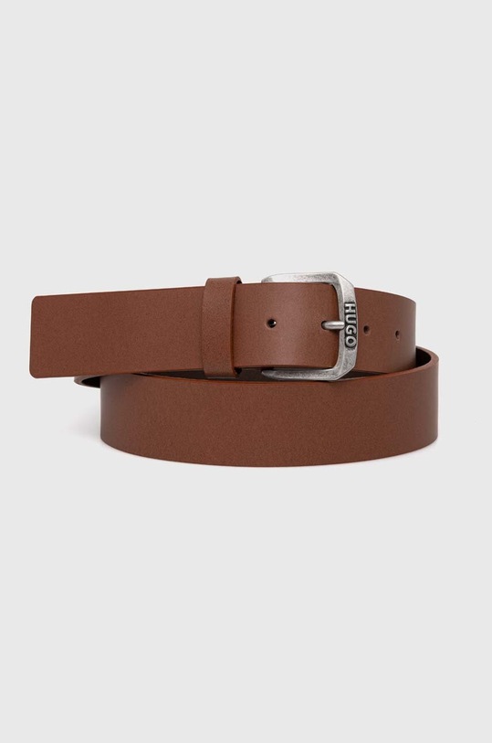 Δερμάτινη ζώνη Hugo Blue καφέ 50522158