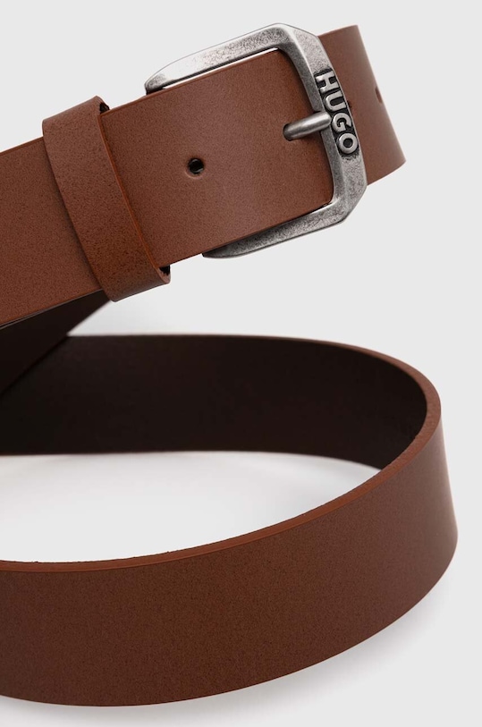 Δερμάτινη ζώνη Hugo Blue 50522158 καφέ SS24