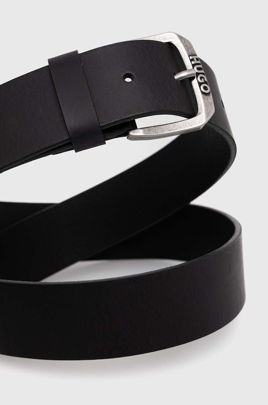 Шкіряний ремінь Hugo Blue 50522158 чорний SS24