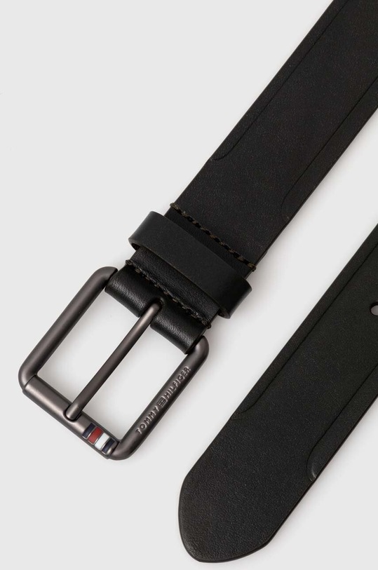 Kožený pásek Tommy Hilfiger AM0AM12066 černá SS24