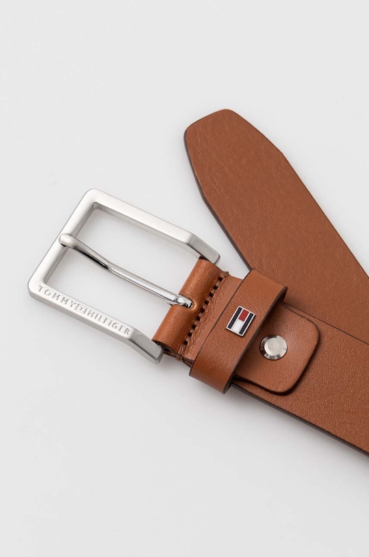 Kožený pásek Tommy Hilfiger AM0AM12166 hnědá SS24