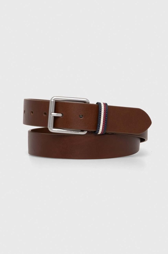 Tommy Hilfiger bőr öv Planet friendly barna AM0AM12168