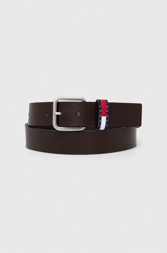 Tommy Jeans pasek skórzany brązowy AM0AM12337