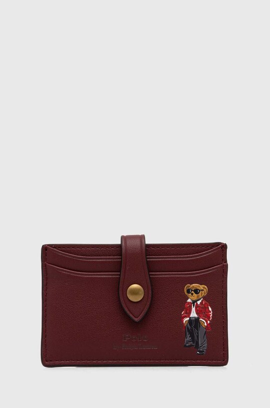 Δερμάτινη θήκη για κάρτες Polo Ralph Lauren θήκη για κάρτες μπορντό 427919882