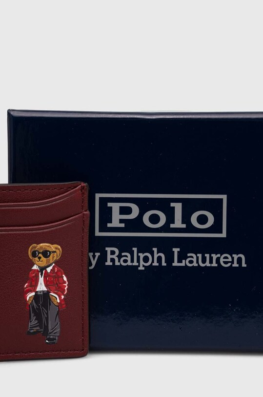 Аксесуари Шкіряний чохол на банківські карти Polo Ralph Lauren 427919882 бордо