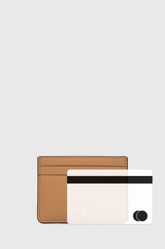 Lauren Ralph Lauren bőr kártya tok bézs 432876732