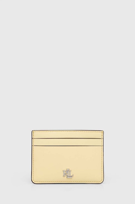 Lauren Ralph Lauren bőr kártya tok sima sárga 432876732