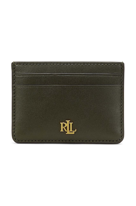 Lauren Ralph Lauren etui na karty skórzane skóra licowa zielony 432876732