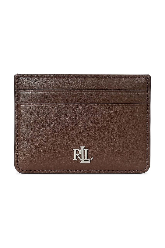 Lauren Ralph Lauren etui na karty skórzane skóra licowa brązowy 432876732