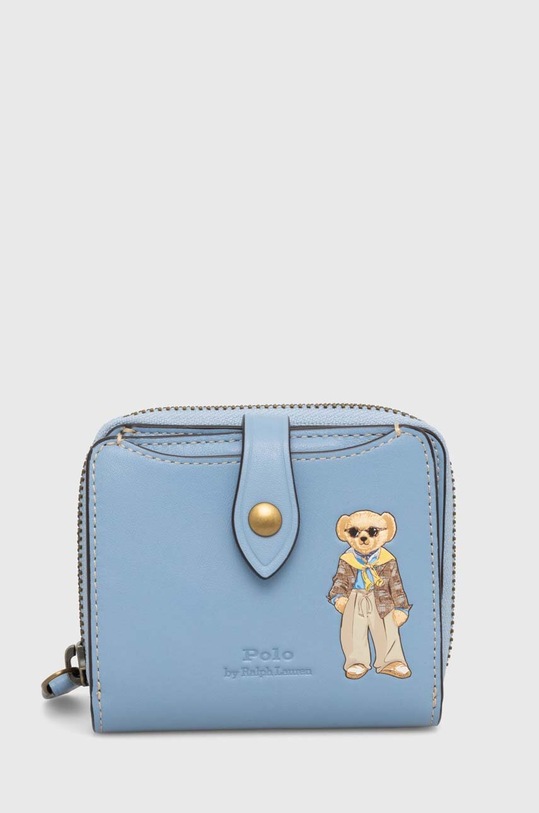 Кожаный кошелек Polo Ralph Lauren кожа голубой 427928771