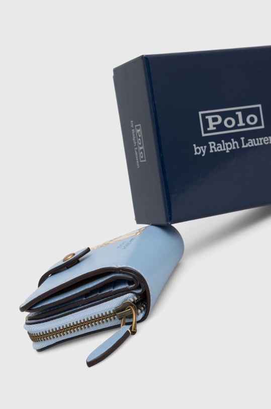 Кожаный кошелек Polo Ralph Lauren 427928771 голубой