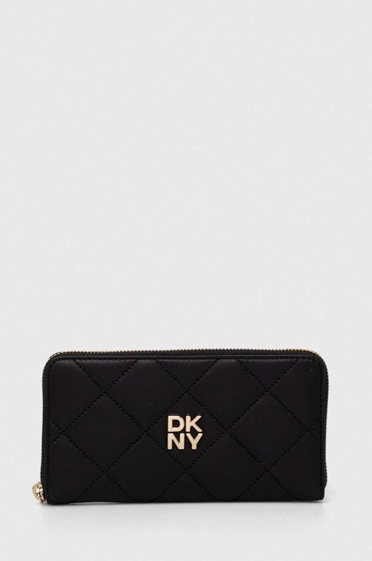 Dkny portfel skórzany skóra licowa czarny R411BB84