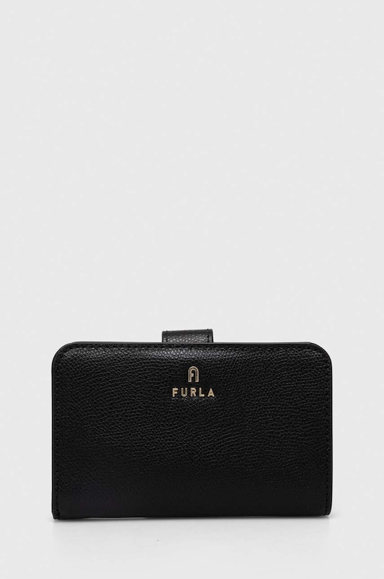 Шкіряний гаманець Furla лицьова шкіра чорний WP00314.ARE000.O6000
