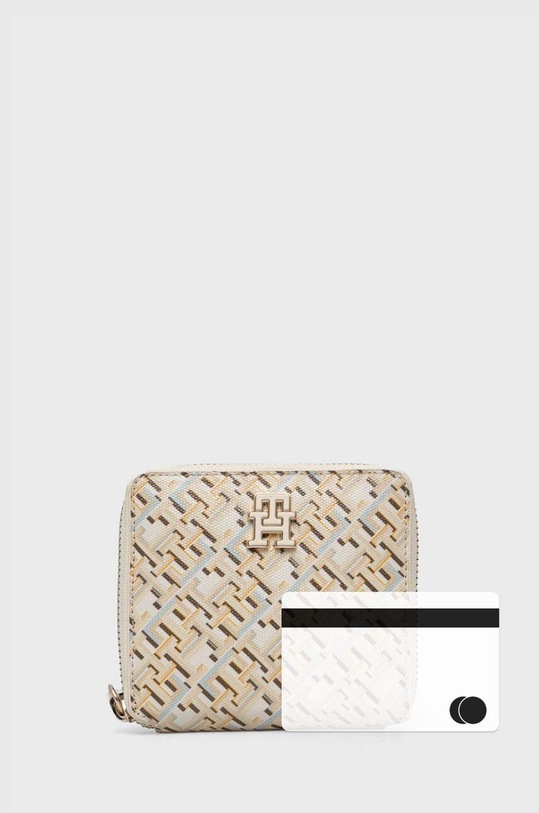 Kožená peněženka Tommy Hilfiger AW0AW16010 béžová