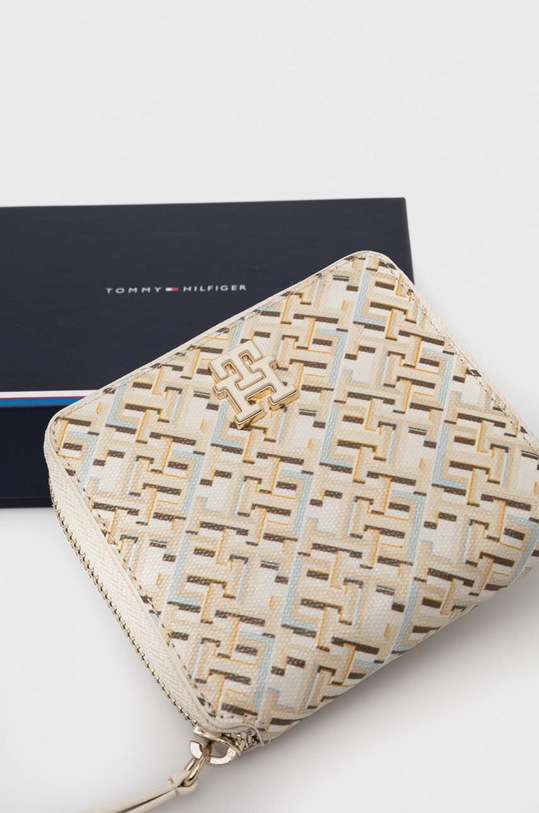 Kožená peněženka Tommy Hilfiger béžová AW0AW16010