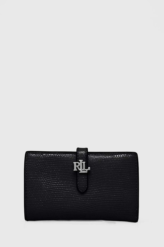 Δερμάτινο πορτοφόλι Lauren Ralph Lauren λείο δέρμα μαύρο 432935230