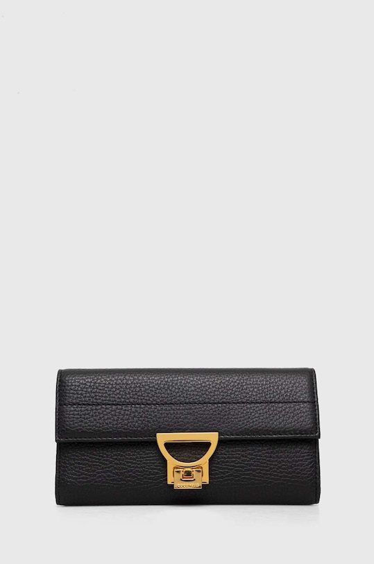 Kožená peňaženka Coccinelle usňová koža čierna E2.MD5.11.46.01