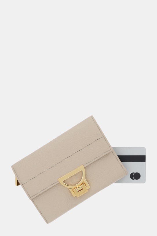 Coccinelle portfel skórzany beżowy E2.MD5.11.D6.01
