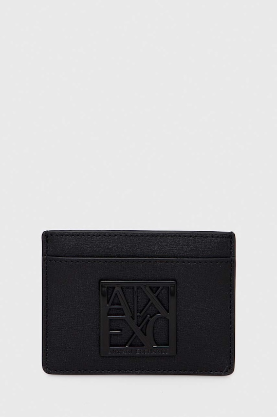 Armani Exchange etui na karty imitacja skóry licowej czarny 948573.0A874