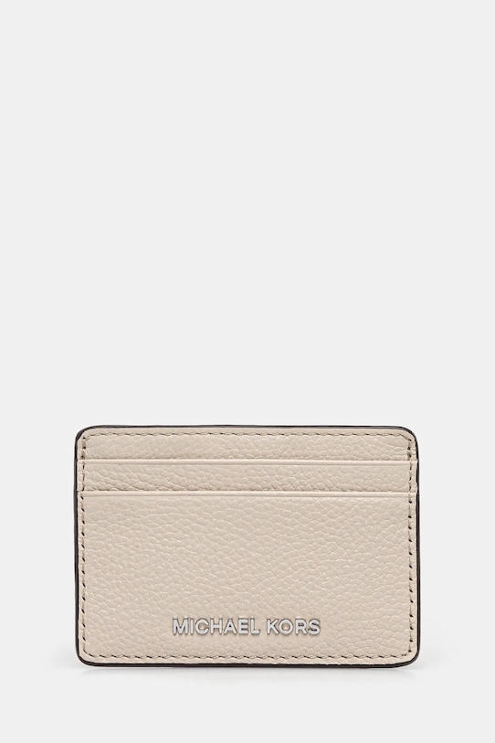 Kožené puzdro na karty MICHAEL Michael Kors béžová 32F8SF6D1L