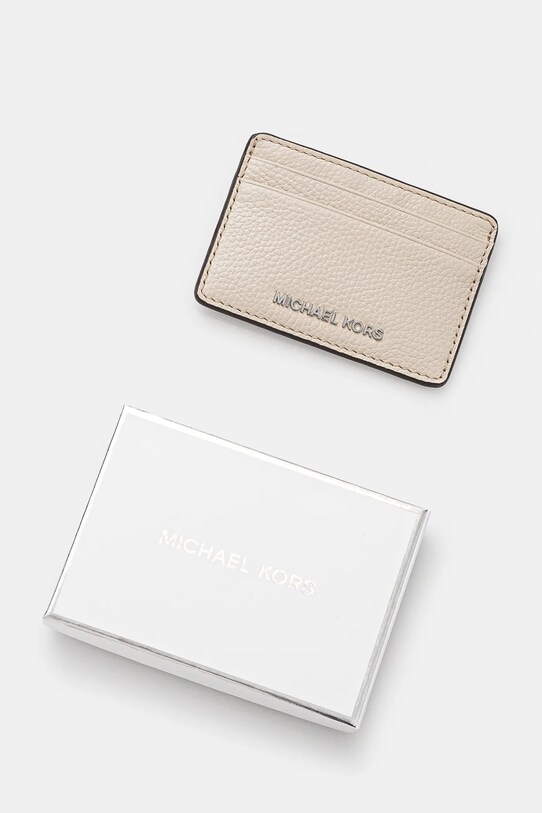 Akcesoria MICHAEL Michael Kors etui na karty skórzane 32F8SF6D1L beżowy