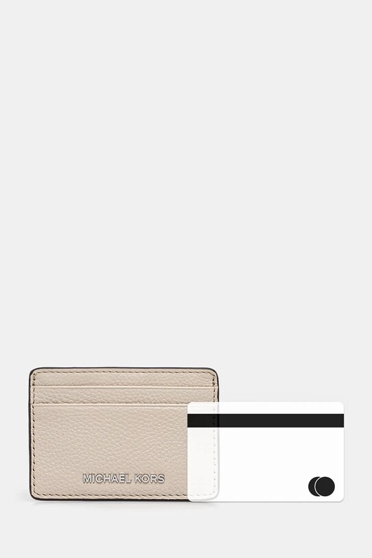 MICHAEL Michael Kors etui na karty skórzane beżowy 32F8SF6D1L