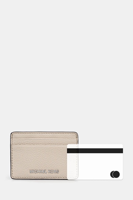 Kožené puzdro na karty MICHAEL Michael Kors béžová 32F8SF6D1L