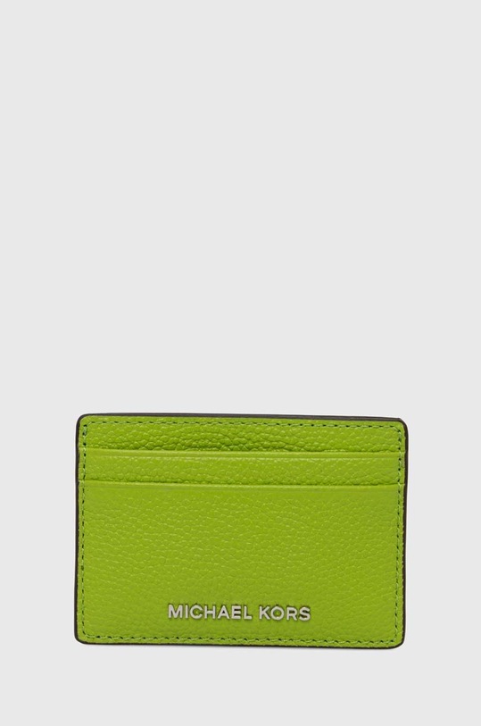 Kožené pouzdro na karty MICHAEL Michael Kors přírodní kůže zelená 34H9SJ6D1L