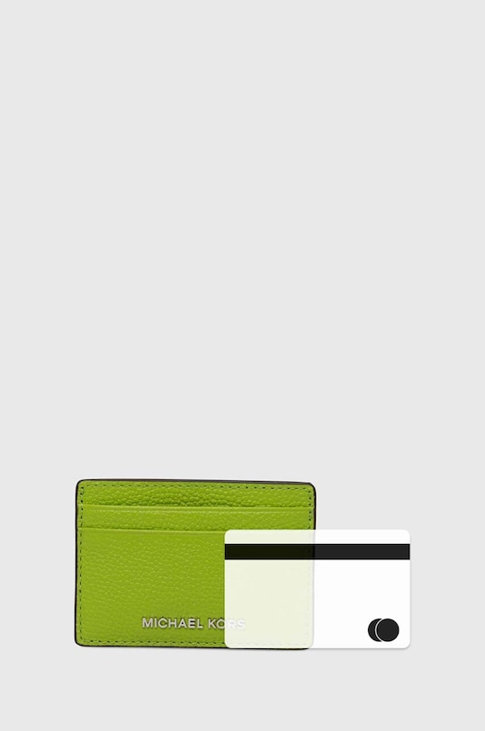 Kožené pouzdro na karty MICHAEL Michael Kors zelená 34H9SJ6D1L