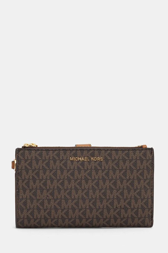 Πορτοφόλι MICHAEL Michael Kors απομίμηση λείου δέρματος καφέ 32F1GJ6W4B