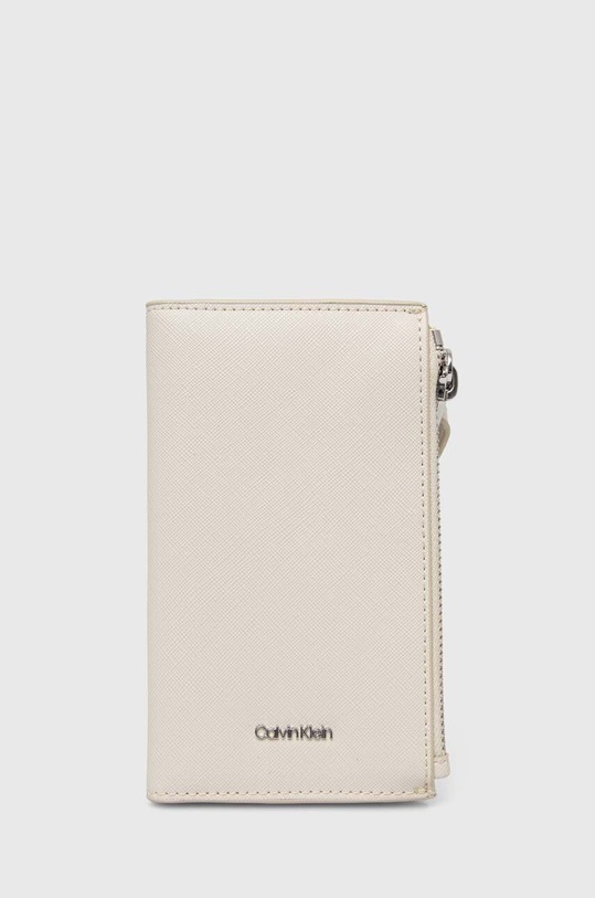 Calvin Klein portfel imitacja skóry licowej beżowy K60K611691