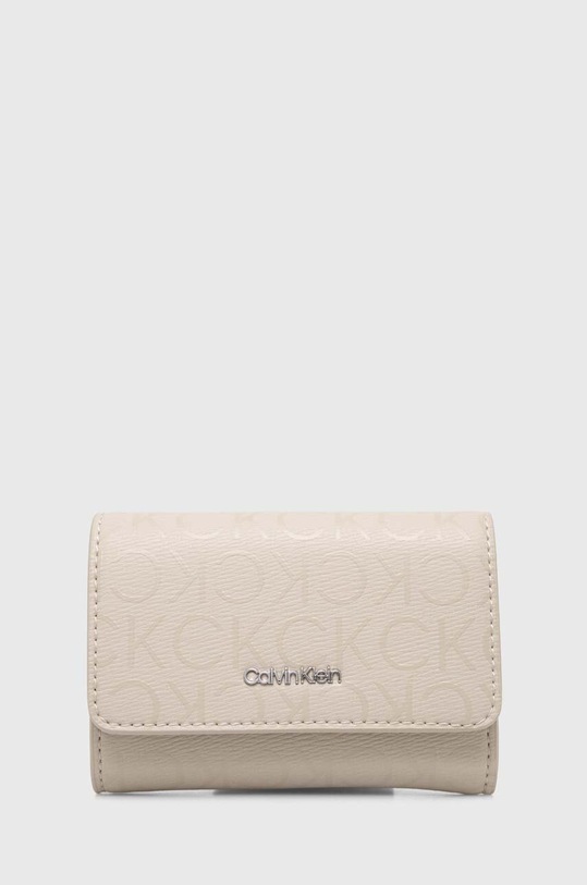 Πορτοφόλι Calvin Klein απομίμηση λείου δέρματος μπεζ K60K611931