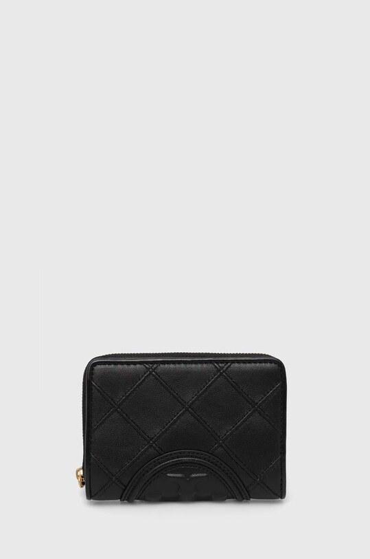 Tory Burch portafoglio in pelle pelle fiore nero 143494.001